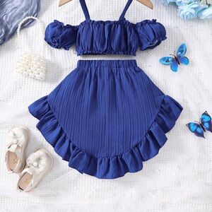 Charming Blue Kids Dress Set